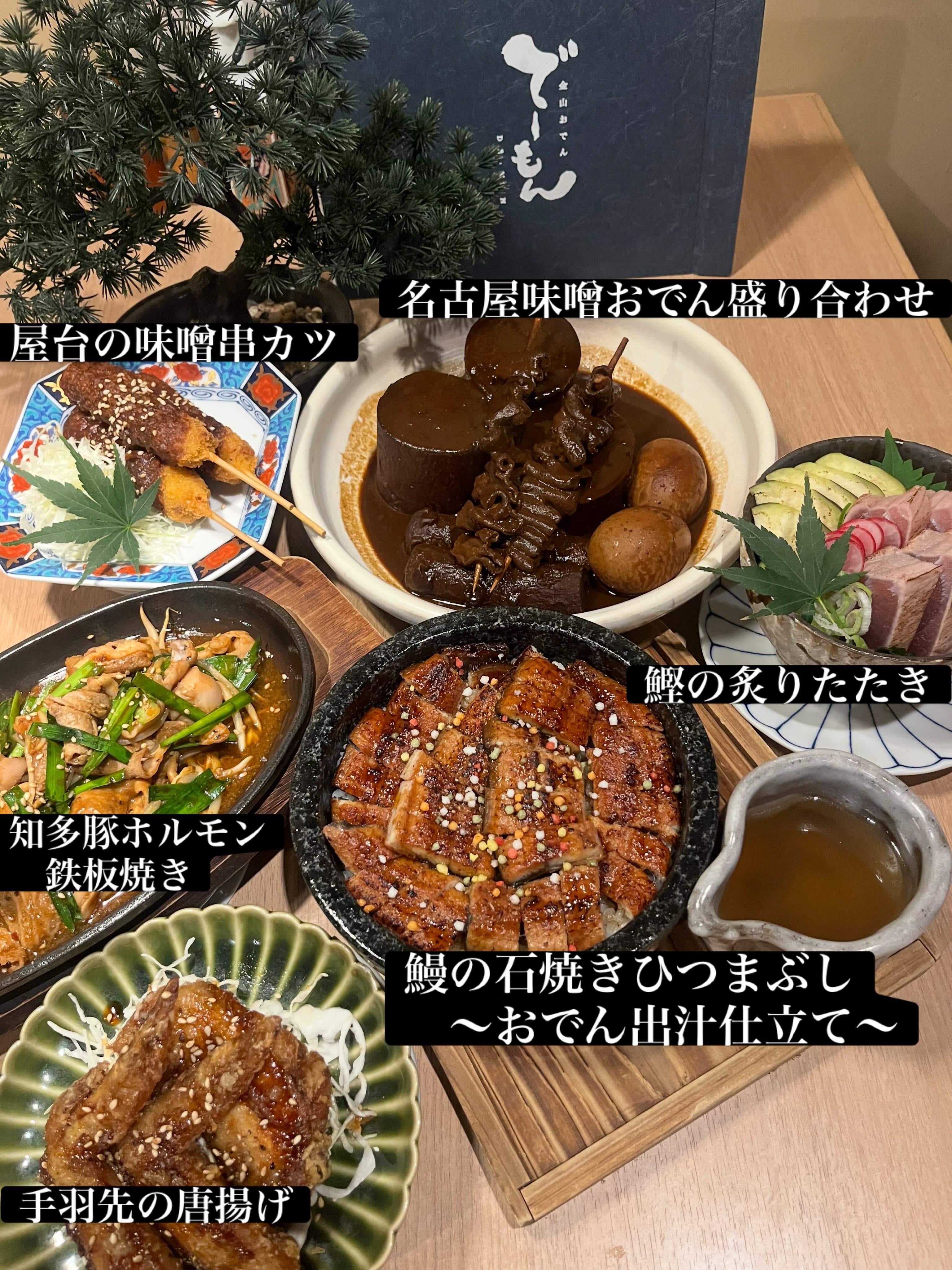 10月までの期間限定！鰻の石焼きひつまぶしと名古屋名物を堪能する飲み放題付きコースです。